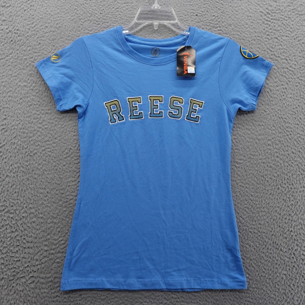 FISLL Reese Player Name Tee Small Blue WNBA T Shirt Cotton Stretch Women NWT‎